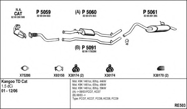 FENNO RE503 Exhaust System